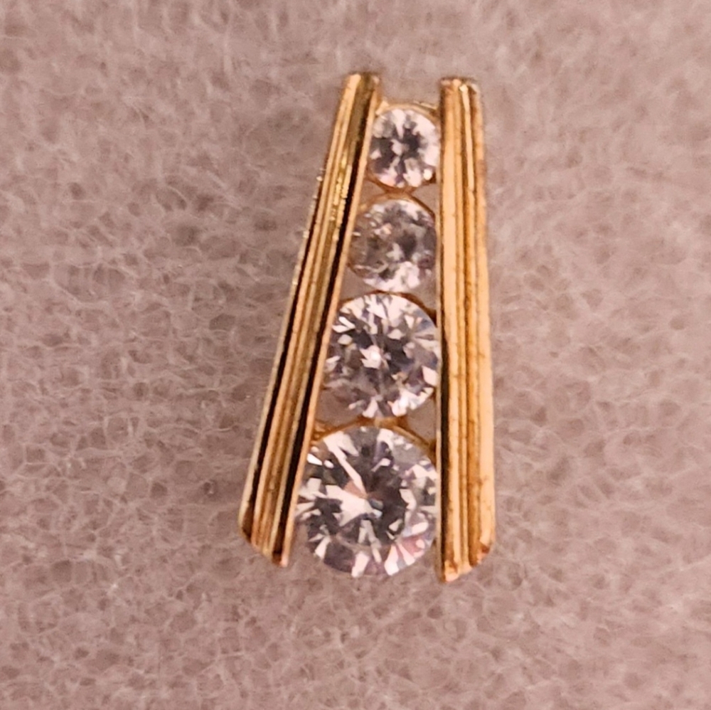 Sterling Four Gem Bar Pendant